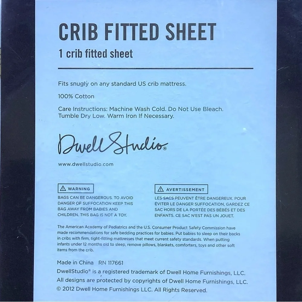 Dwell Studio quality sheet
